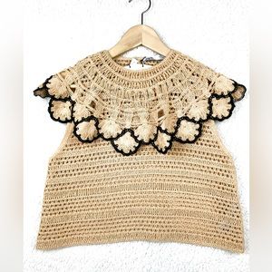 Zara Peter Pan Collar Knit top sz m